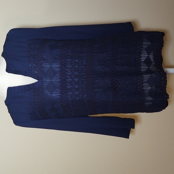 new directions Tops - New Directions Navy 3/4 Sleeve Woman''s Blouse
